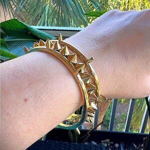 Rock Studs Bracelet Set - Gold Stainless Steel